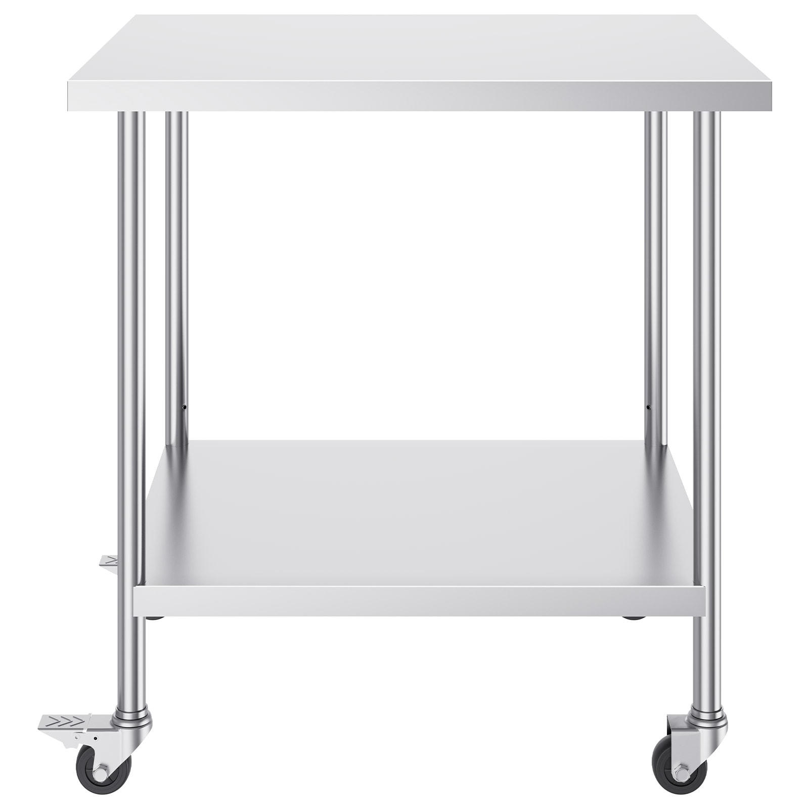 Stainless Steel Commercial Work Table With Wheels For Kitchen_voghion.com